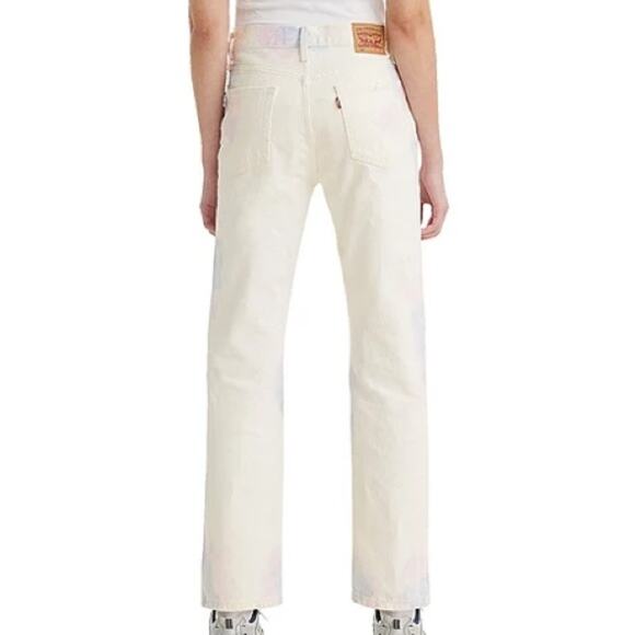 Levi's Denim - NEW Levi’s 501 Jeans High Rise Straight Leg White Tie-Dye Button Fly Womens 28